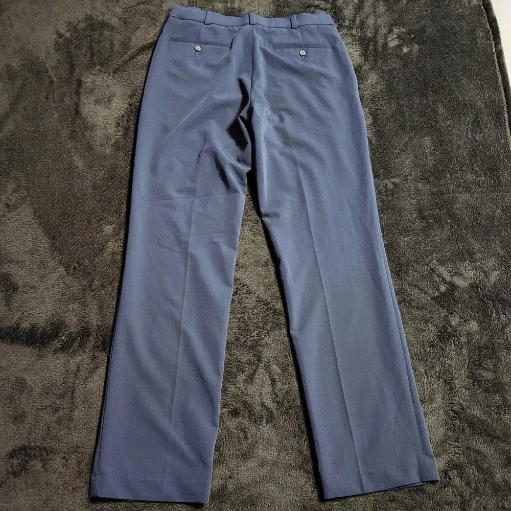 George Pants Mens 32X32 Blue Wrinkle Resistant Flat Front Straight Leg Office